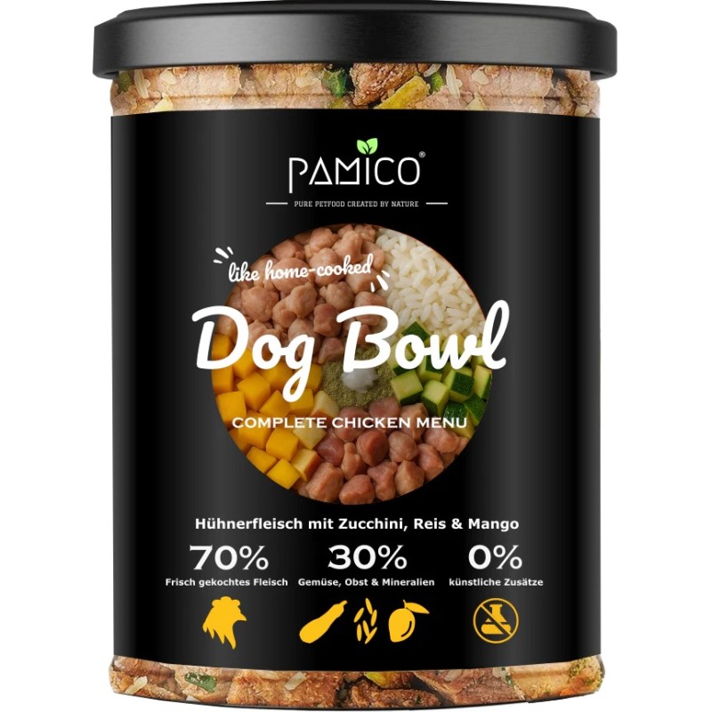 Dog Bowl kurczak z cukinią, ryżem i mango 400g